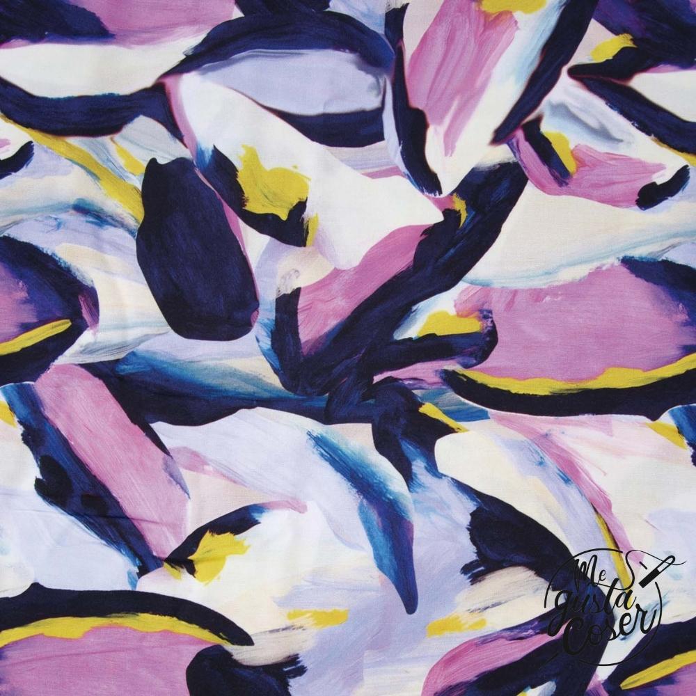 Tela de viscosa chalis Lilac Butterfly de Katia