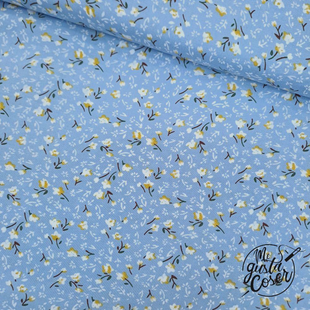Tela de viscosa estampada Azalea Blue de Katia