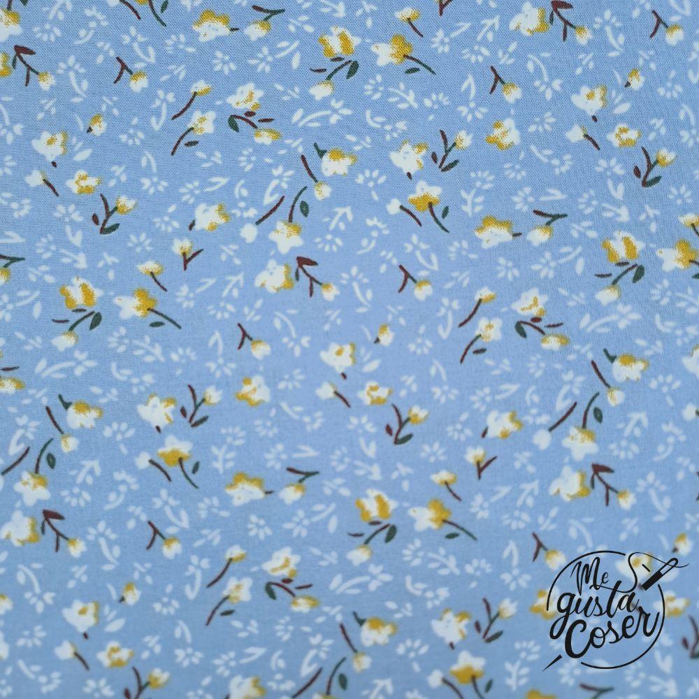 Tela de viscosa estampada Azalea Blue de Katia