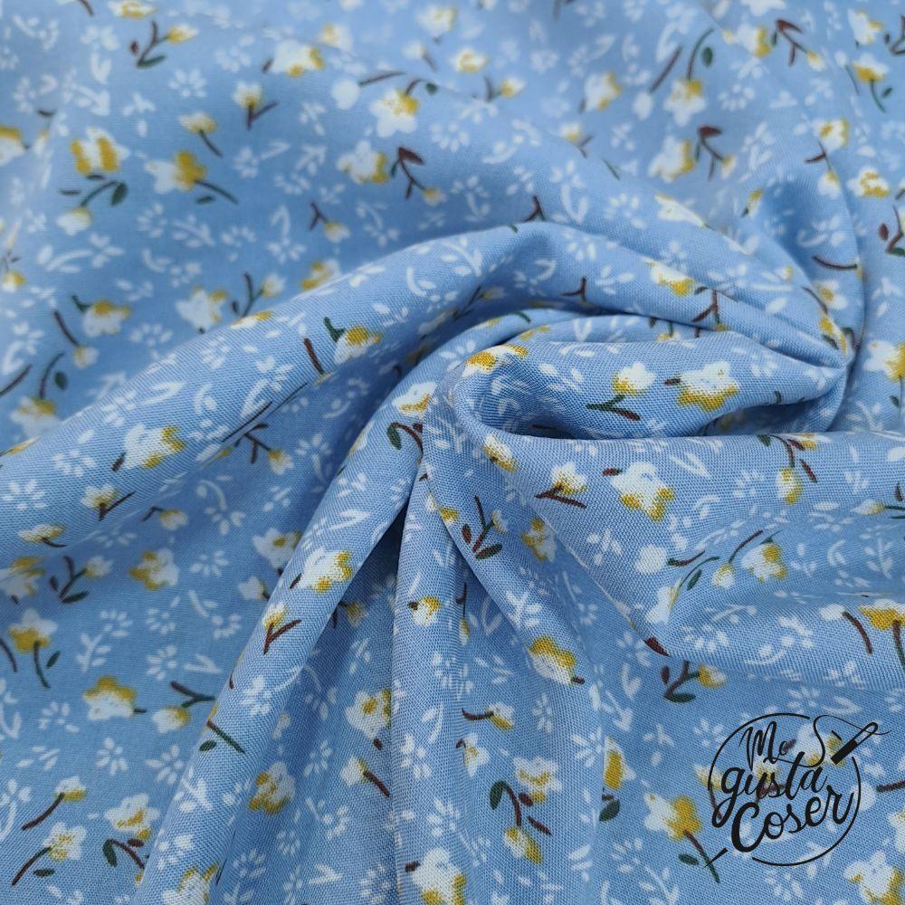 Tela de viscosa estampada Azalea Blue de Katia