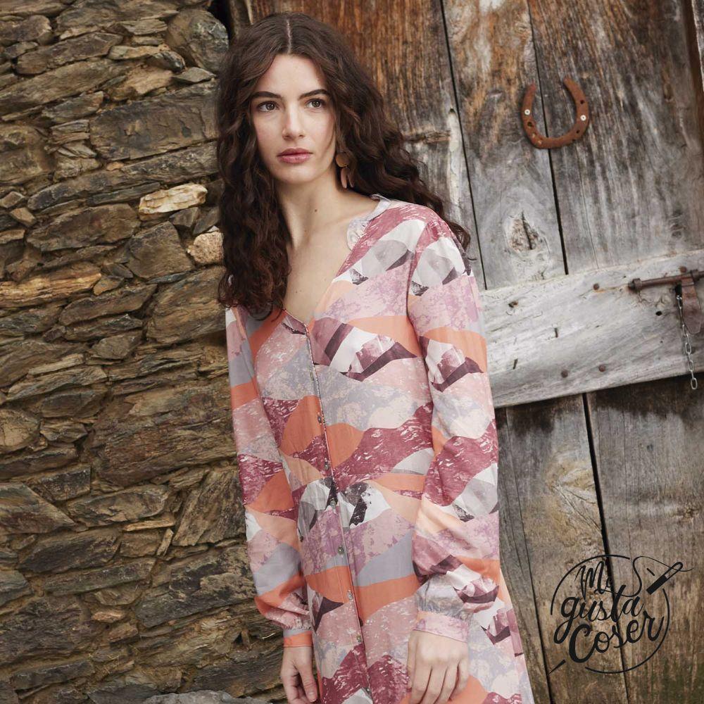 Tela de viscosa estampada SOS Earth de Katia