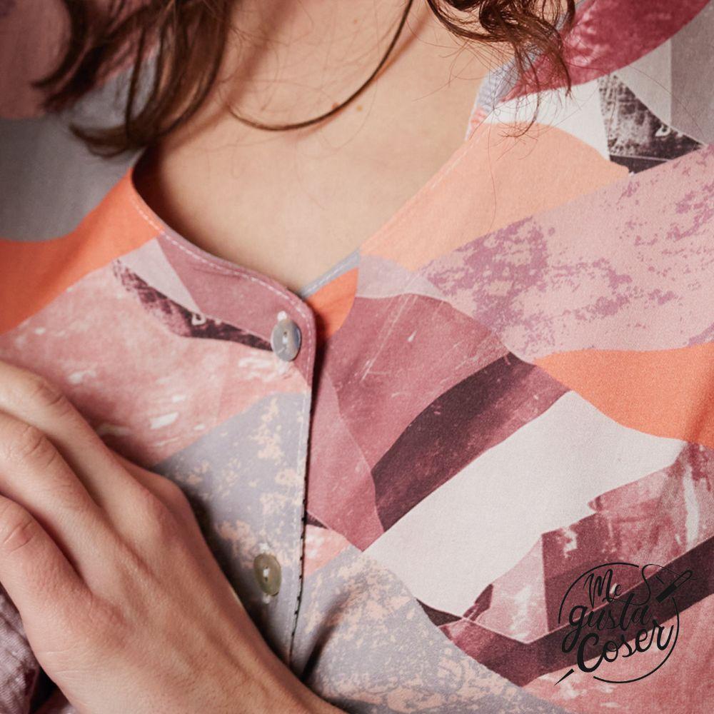 Tela de viscosa estampada SOS Earth de Katia