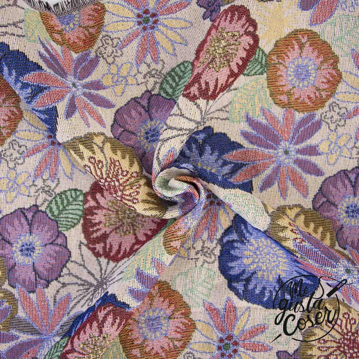 Tela jacquard floral étnica Flowers Jacquard de Katia