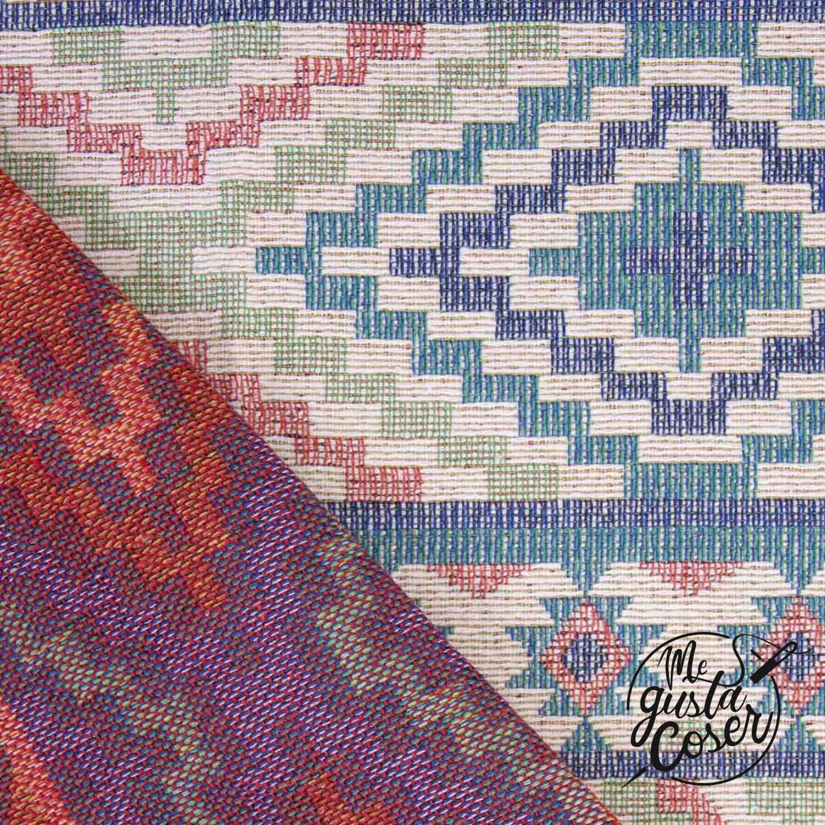 Tela jacquard étnica Aqua Jacquard de Katia