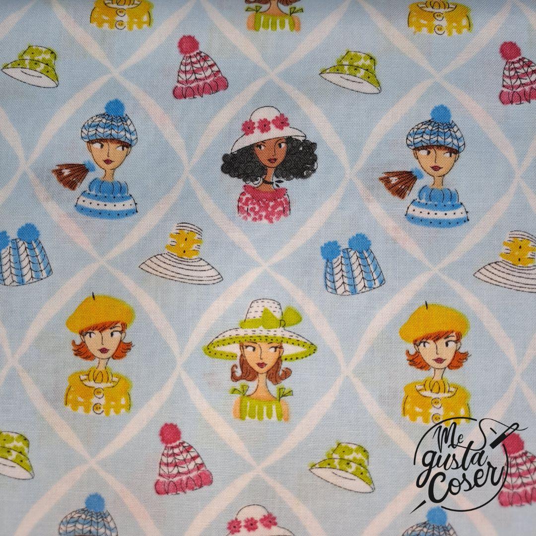 Tela patchwork Calendar Girls Happy hatters