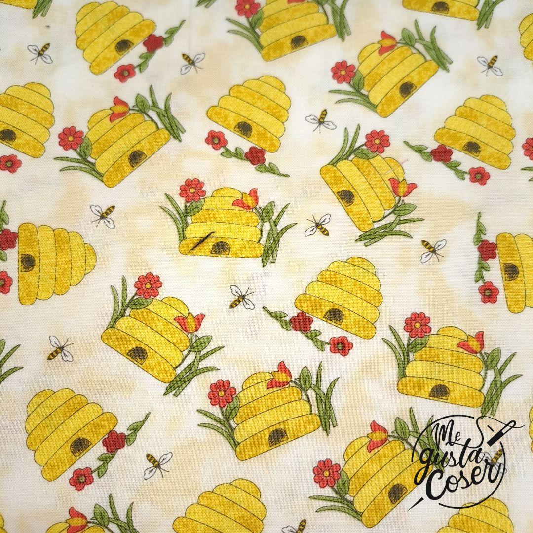 Tela patchwork Colorful Cats colmena de abejas