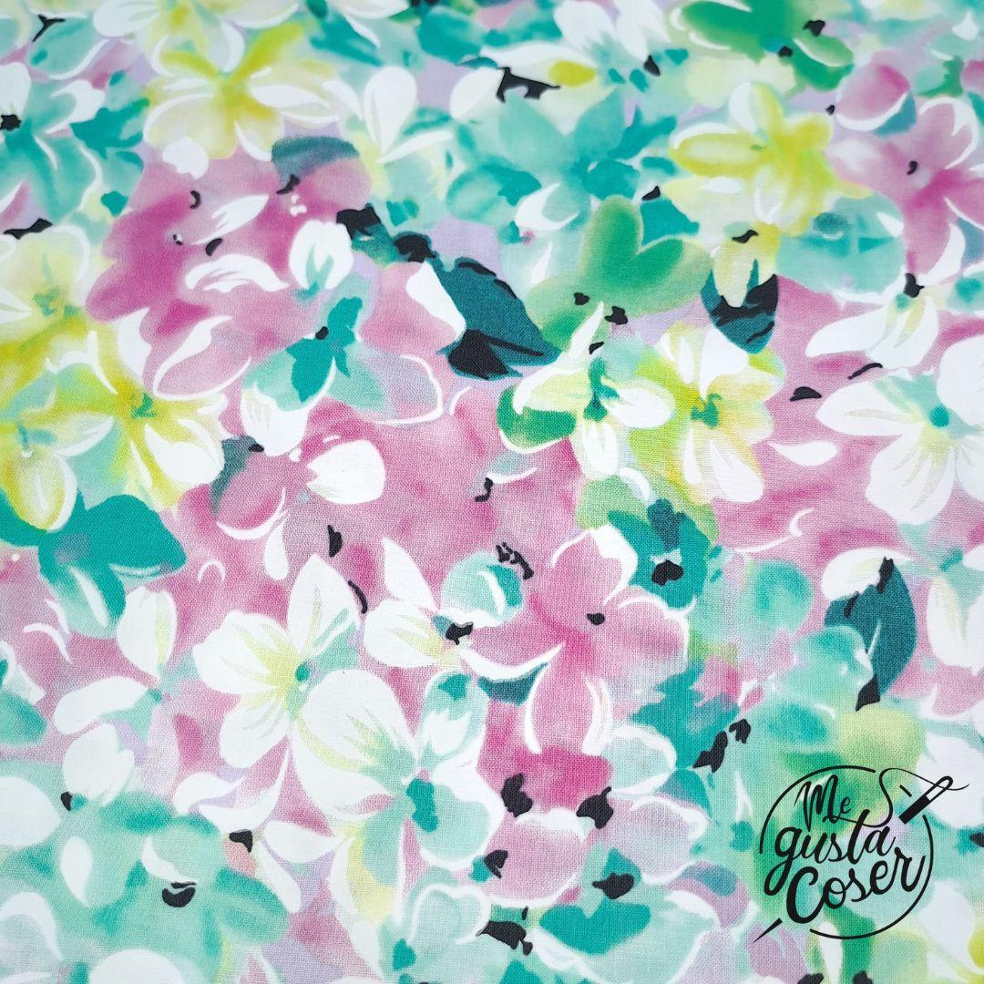Tela patchwork Delia flores