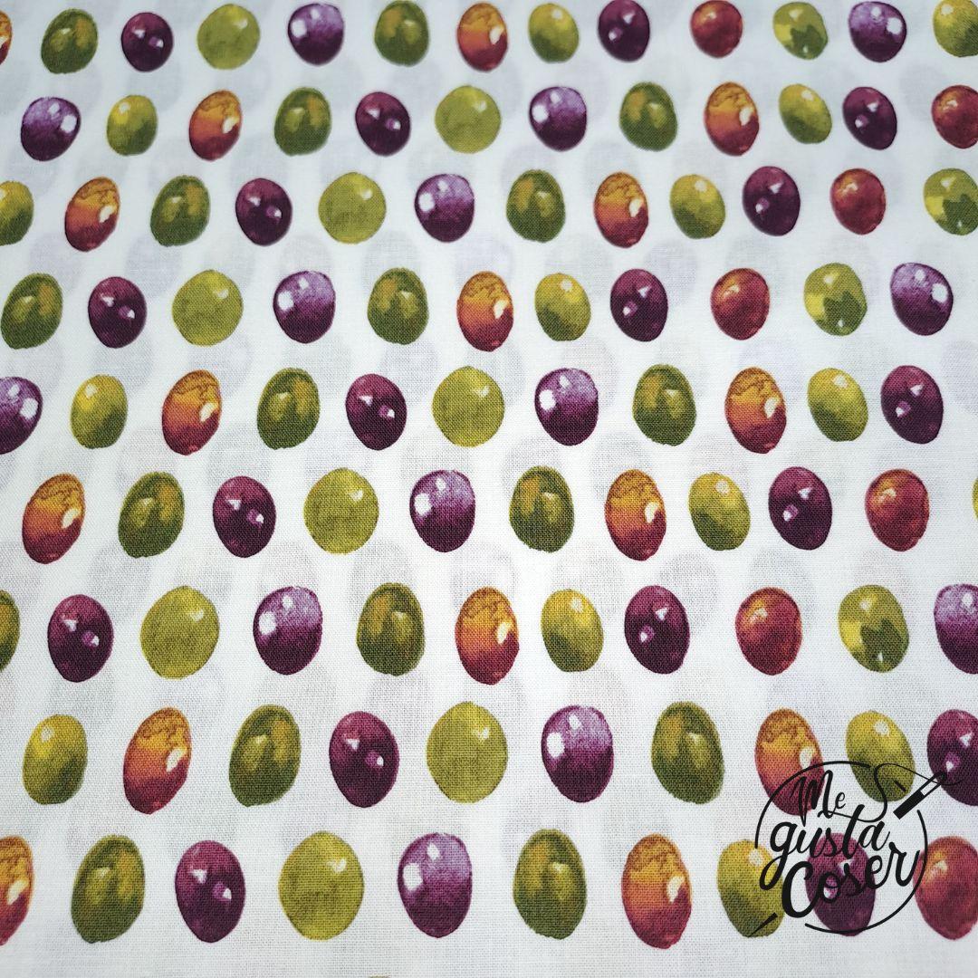 Tela patchwork Olive press aceitunas