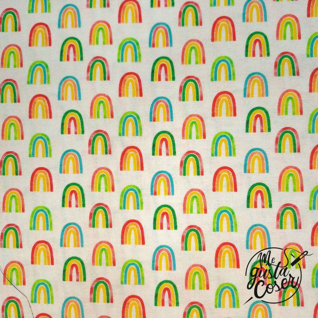 Tela patchwork RK Chili smiles Arcoiris blanco