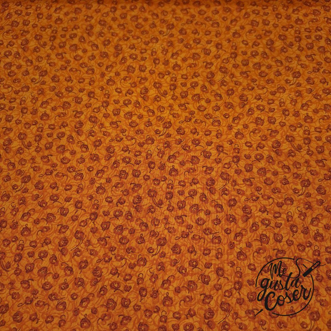 Tela patchwork Stof Colour Harmony flores naranja 458