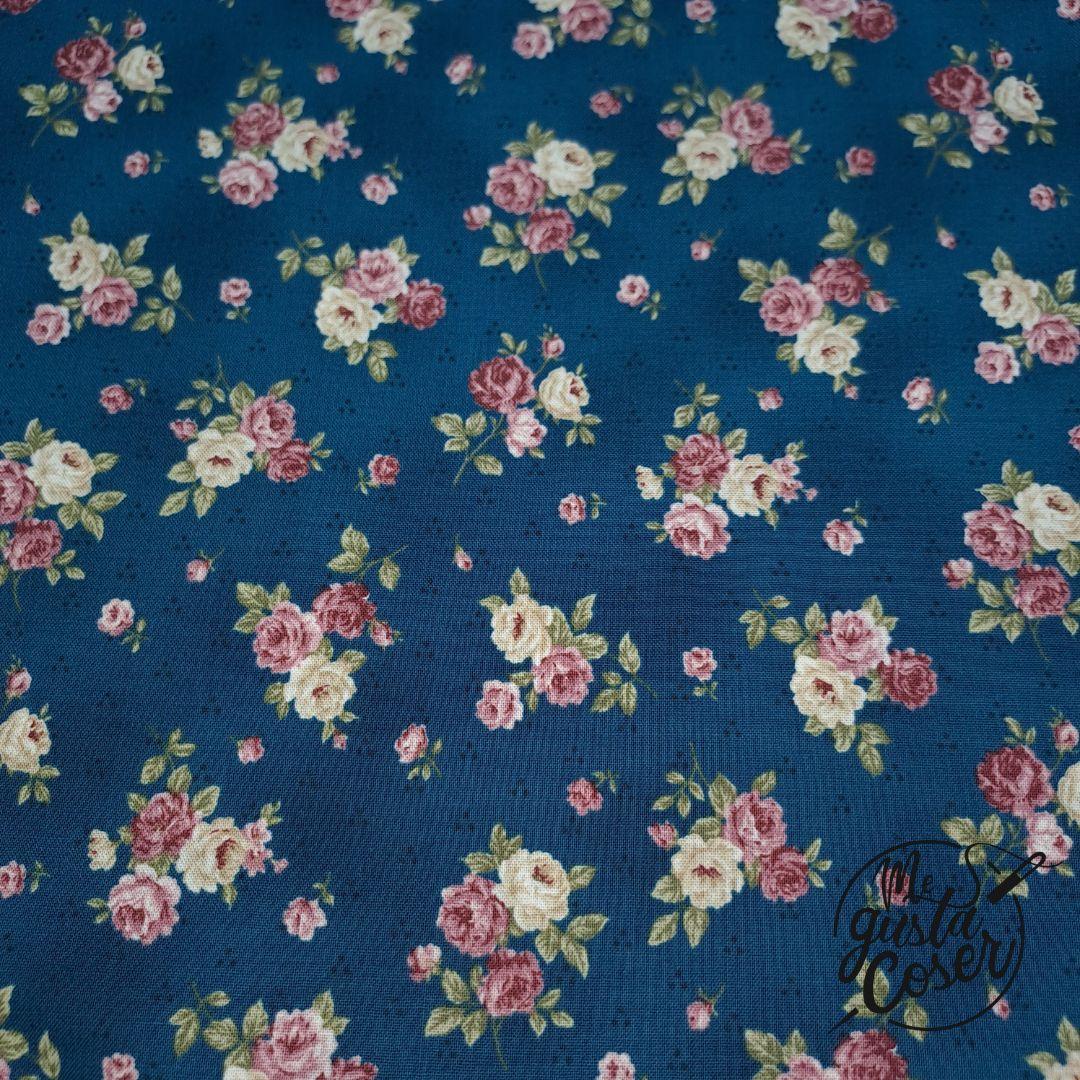 Tela patchwork Stof Kelly Roses rosas pequeñas