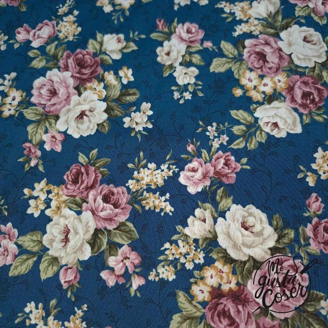 Tela patchwork Stof Kelly Roses rosas grandes