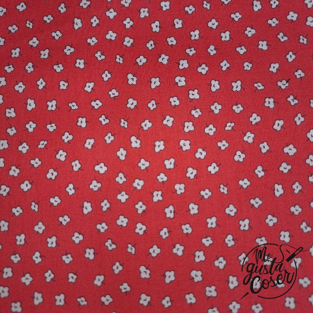 Tela patchwork Storybook flores en rojo