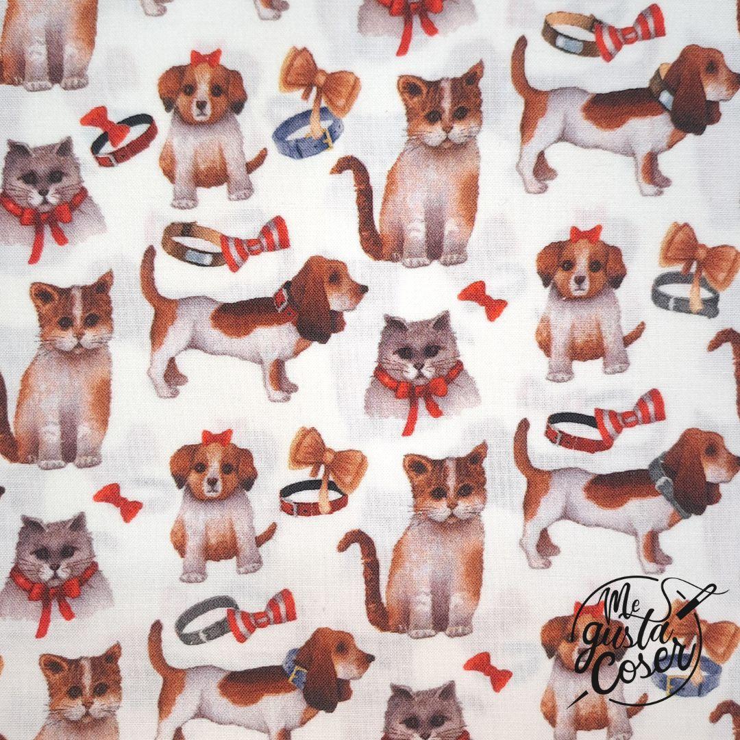 Tela patchwork TouTou gatos y perros