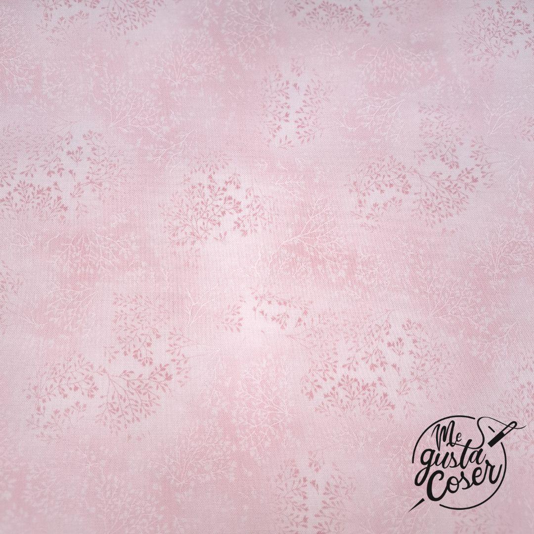 Tela patchwork ramas tonos rosas