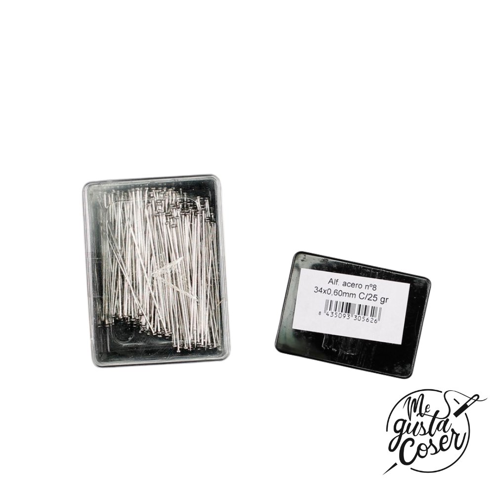 Alfileres de acero caja 25gr