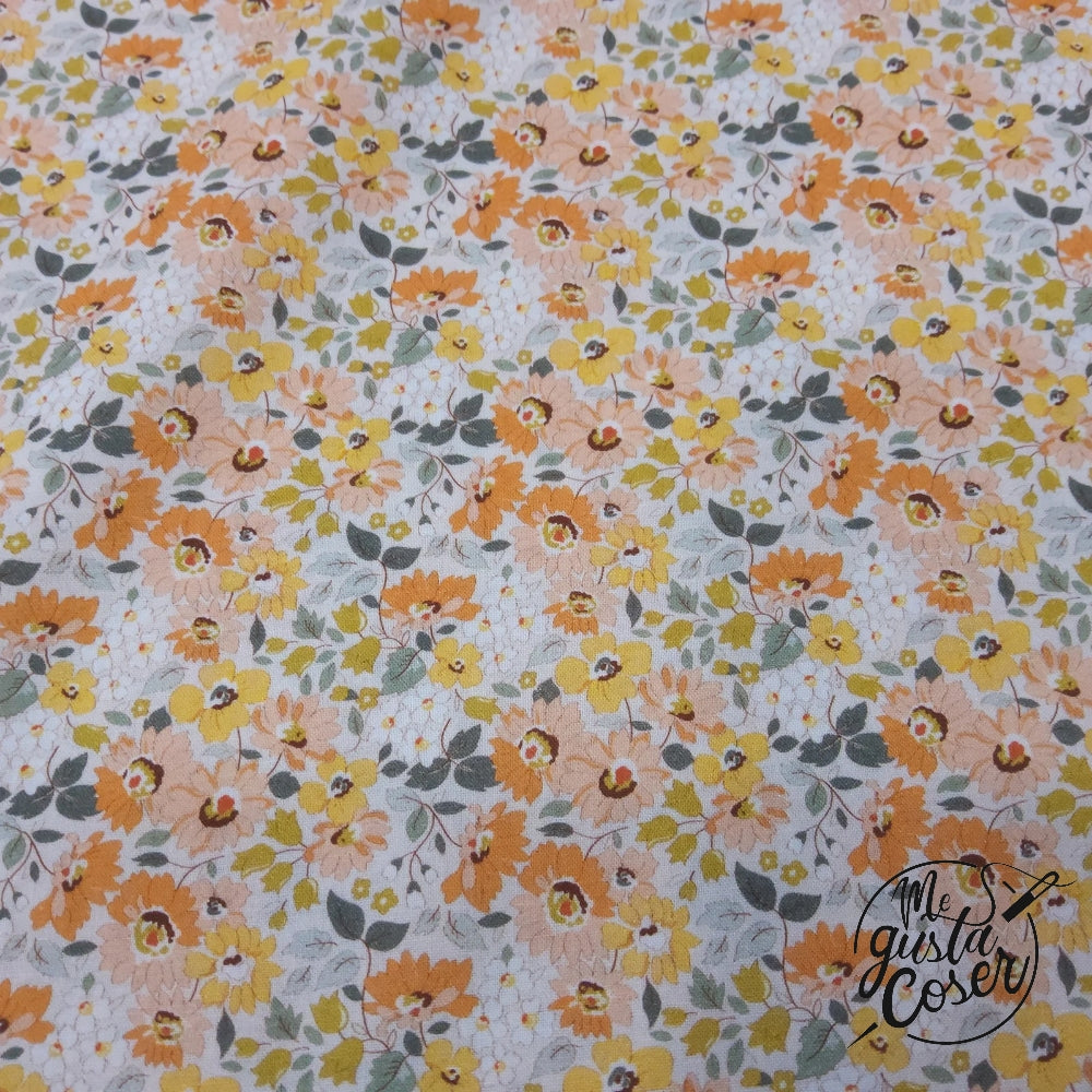 Tela popelin algodón estampado flores Liler 6