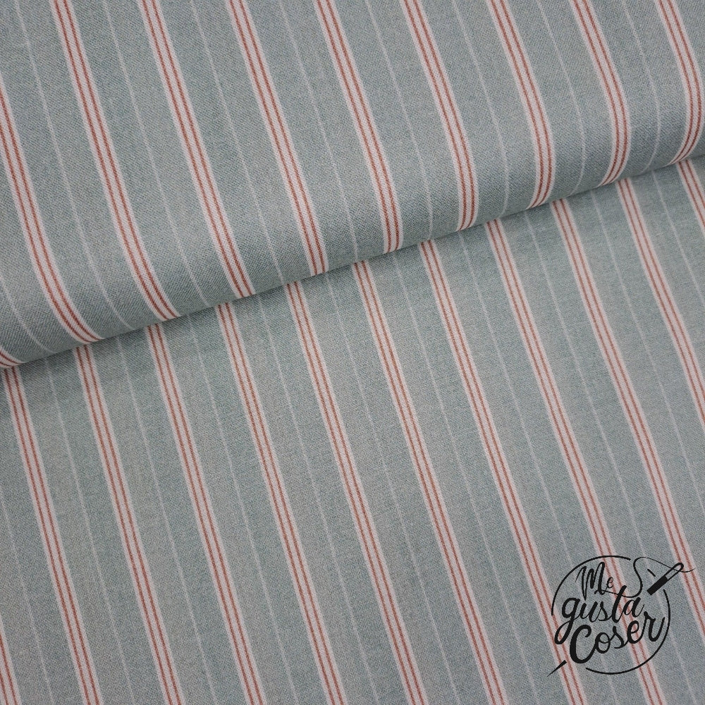 Tela popelin algodón estampado rayas Flip 3