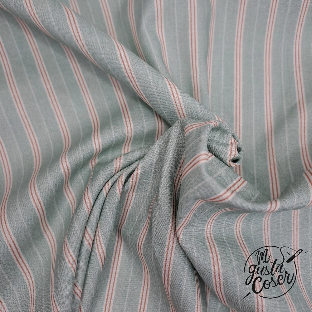 Tela popelin algodón estampado rayas Flip 3