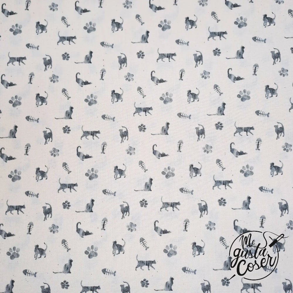 Tela popelin algodón estampado temática Gatos Cats Lovers