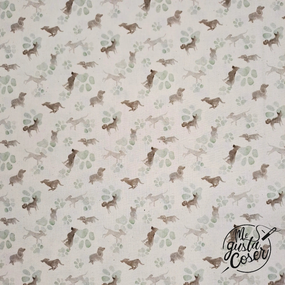 Tela popelin algodón estampado temática Perros Dog Friends
