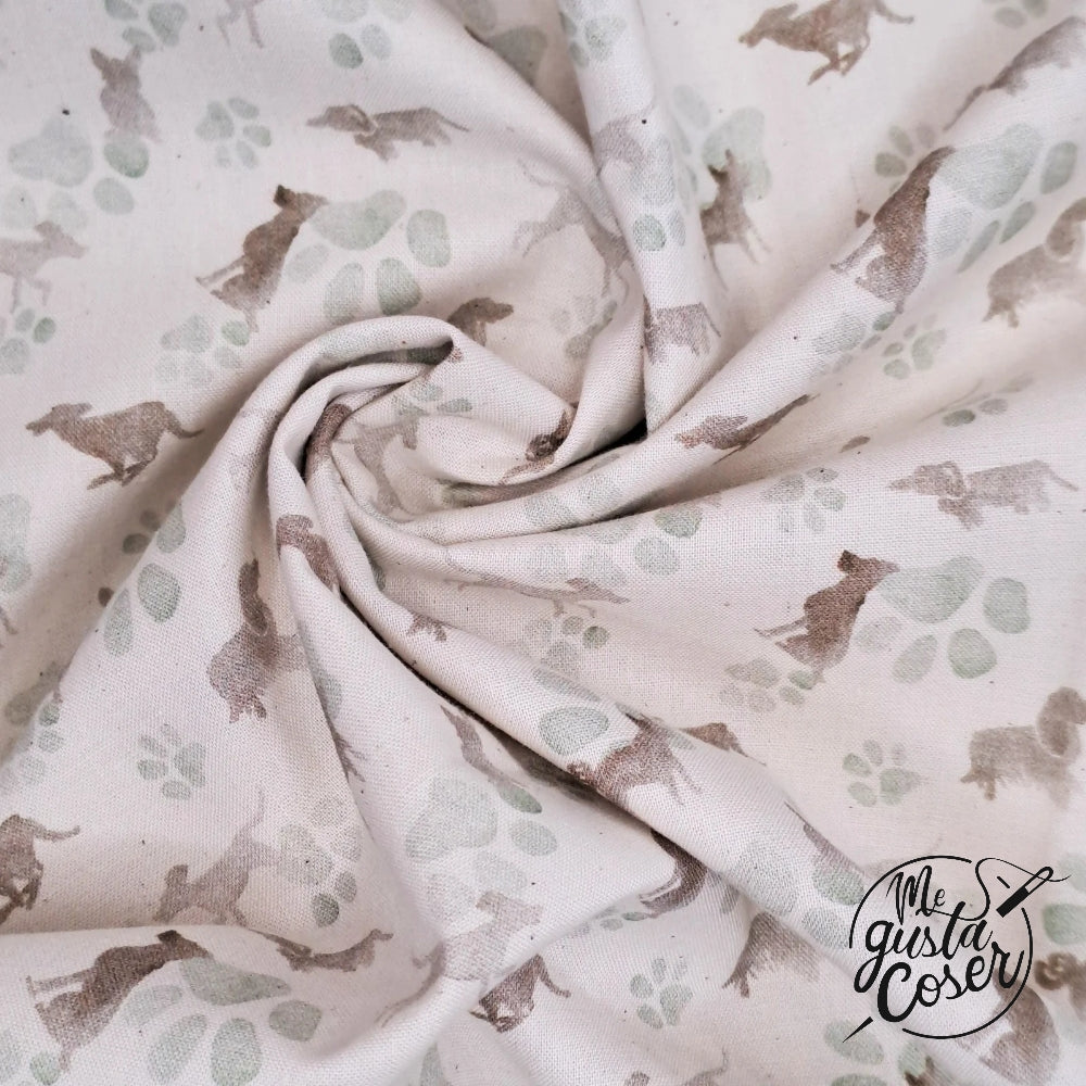 Tela popelin algodón estampado temática Perros Dog Friends