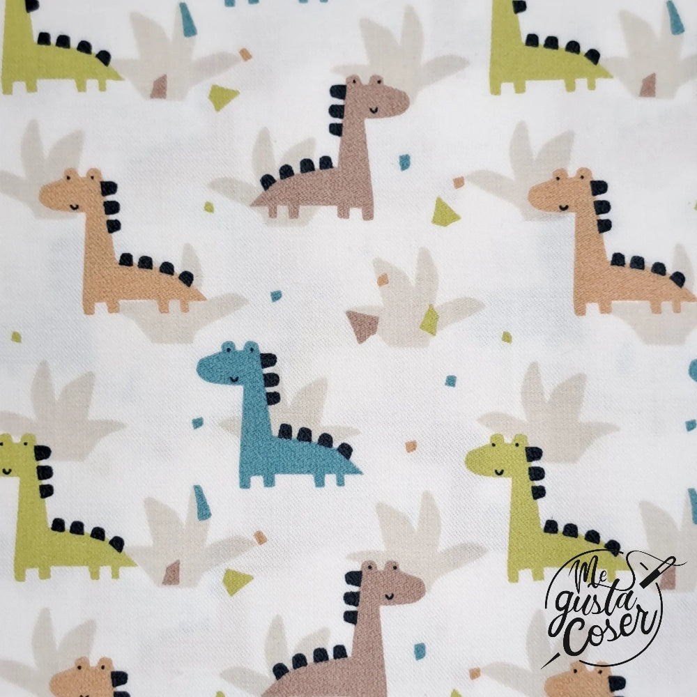 Tela popelin algodón estampado Dinosaurios Happy Dinos