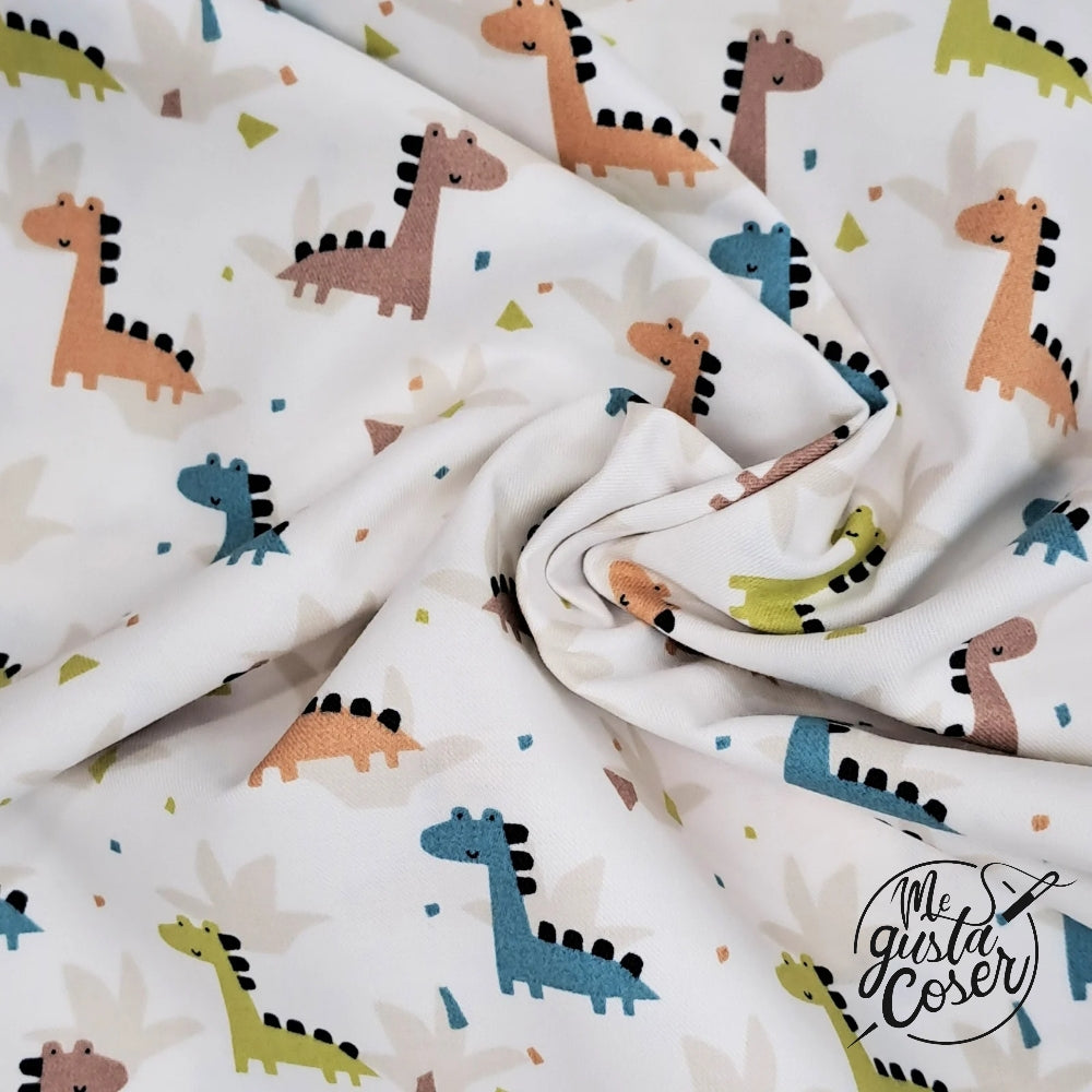 Tela popelin algodón estampado Dinosaurios Happy Dinos
