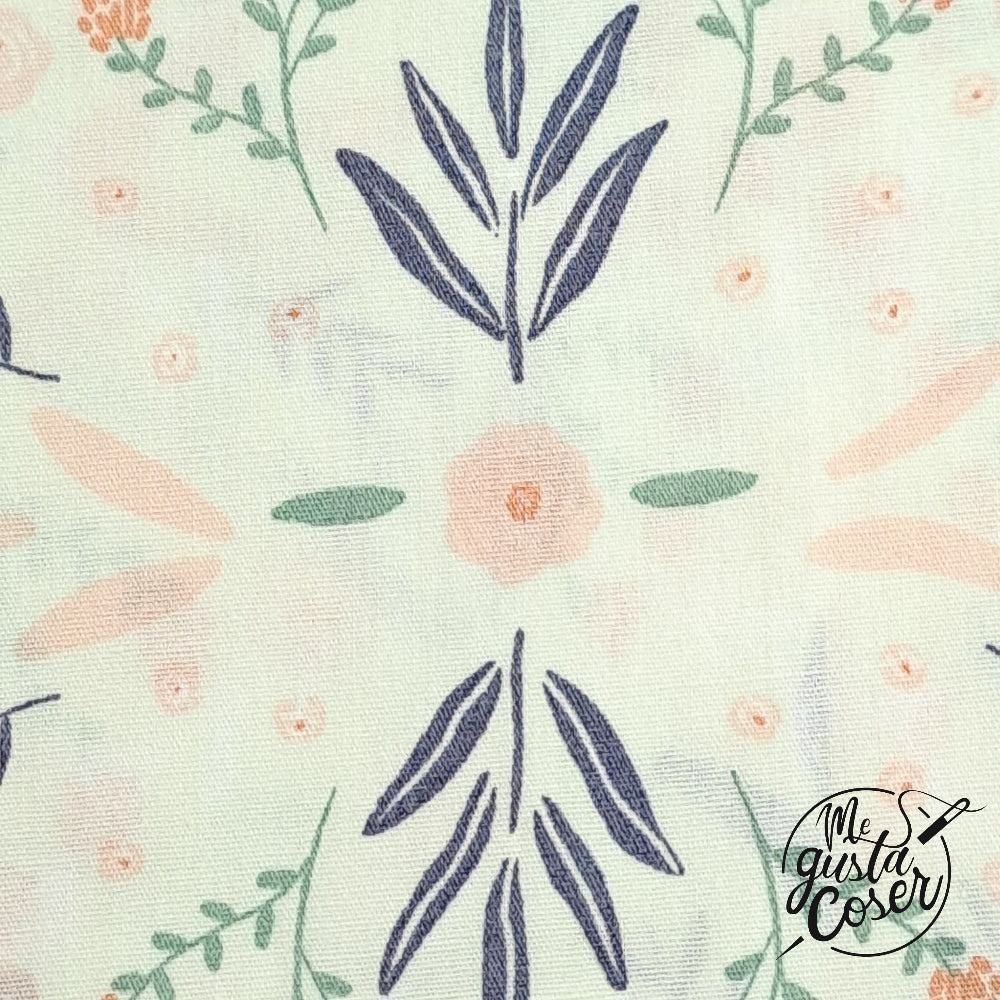 Tela popelin algodón estampado floral Birth flowers
