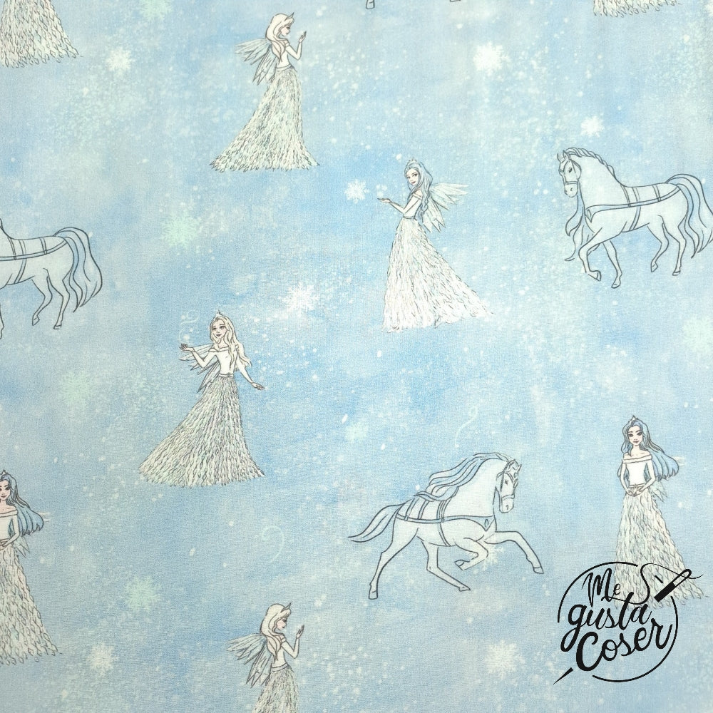 Tela popelin algodón estampado Snow Queen