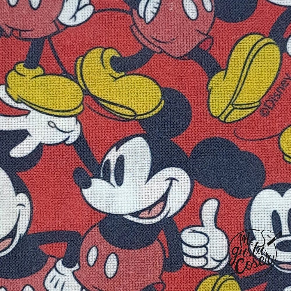 Tela popelín Mickey Mouse rojo