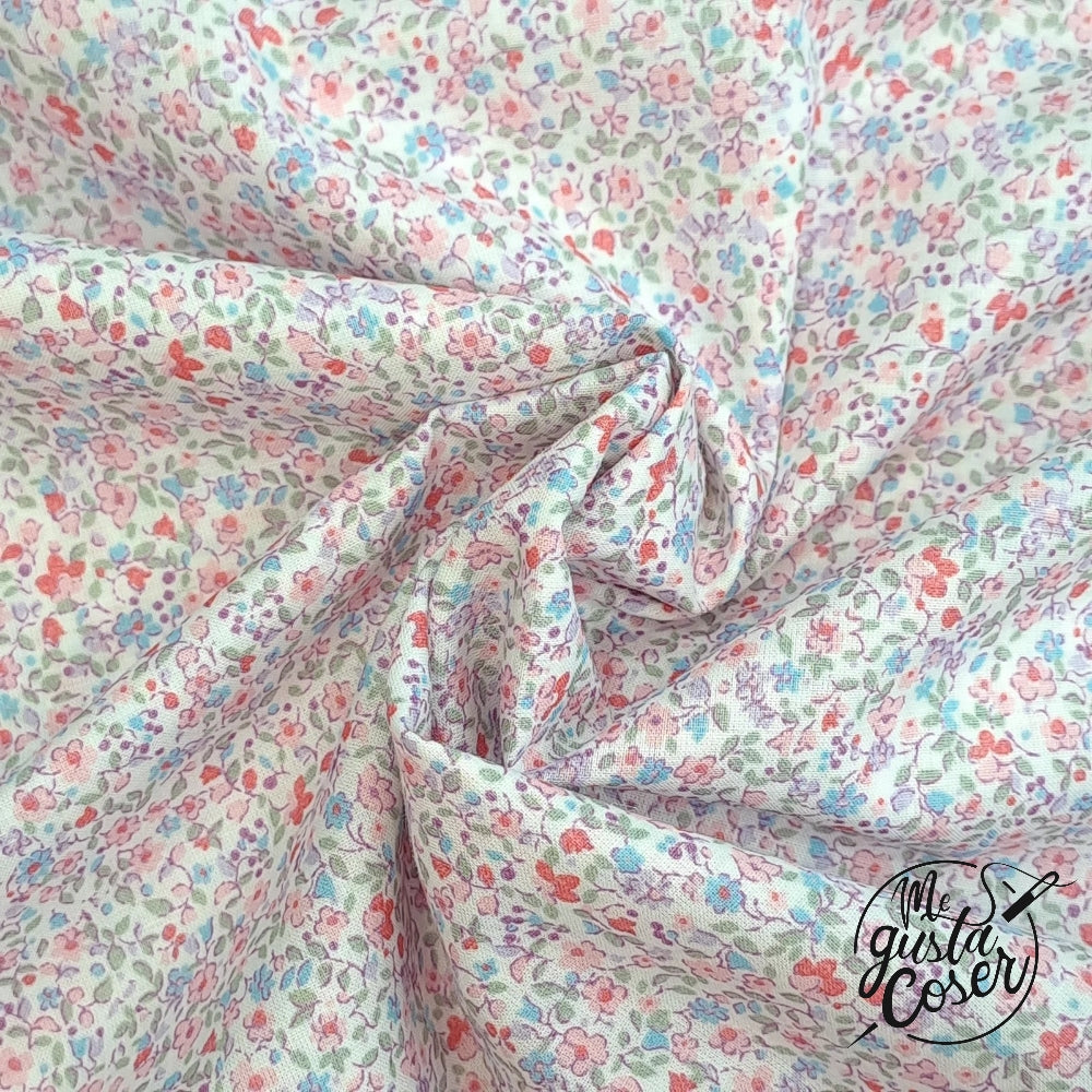 Voile de algodón Ramitas Rosadas