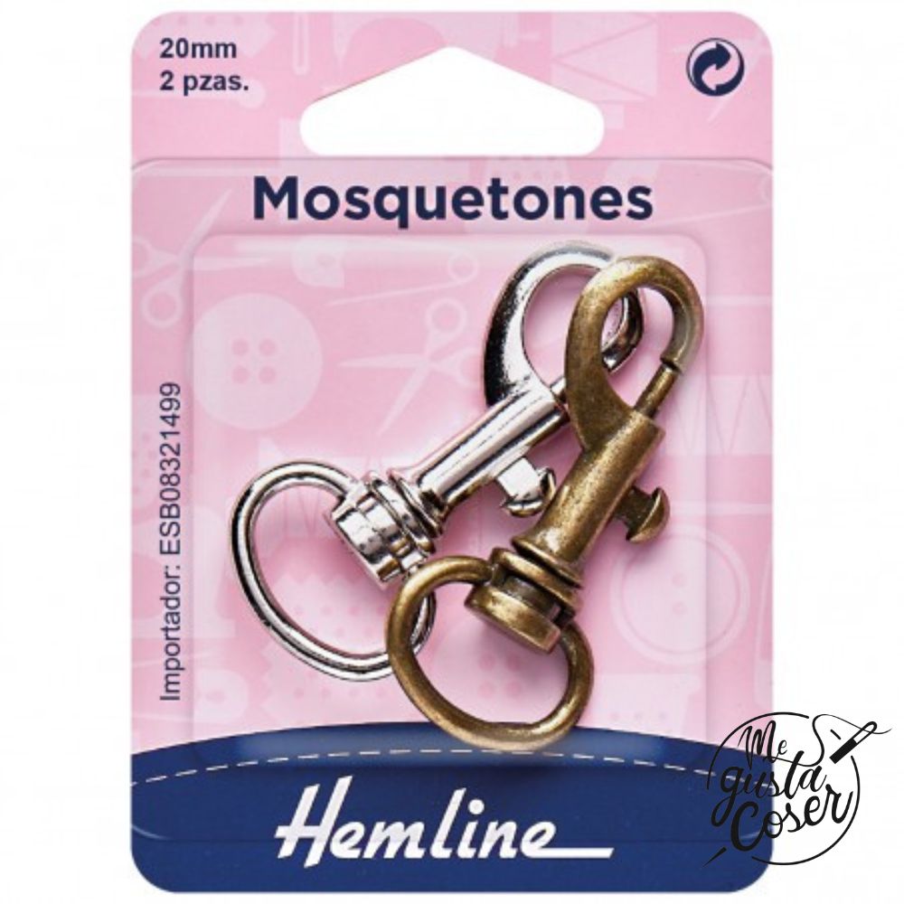 Mosquetón con hebilla giratoria Hemline – Disponible en 13 mm y 20 mm
