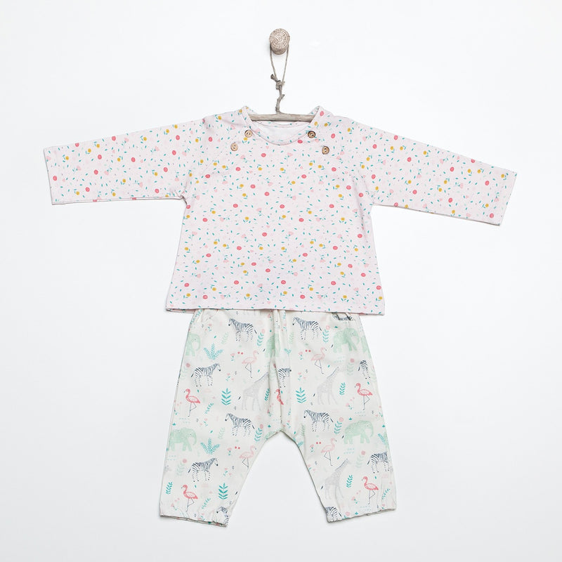 Tela Jersey Savanna Pink Flowers