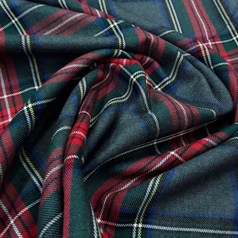 Gray tartan fabric