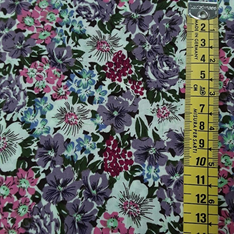 Tela Popelin floral multicolor