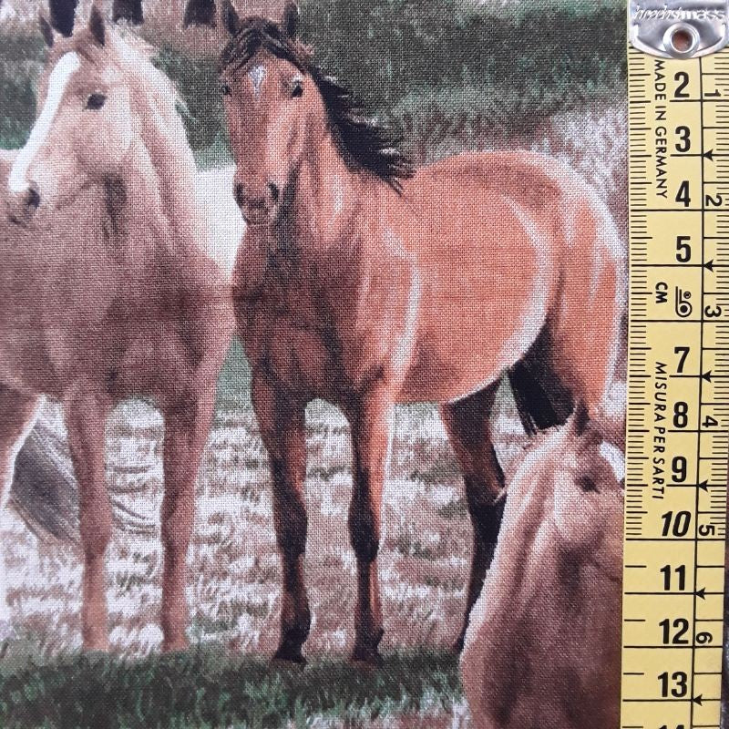 Tela patchwork caballos