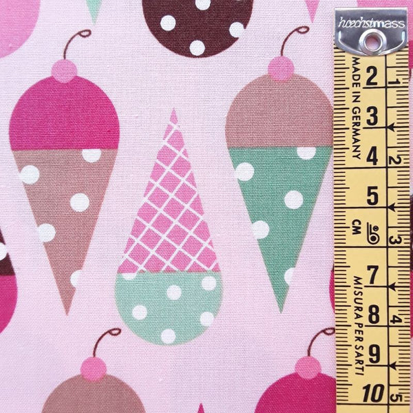 Tela patchwork Helados fondo rosa