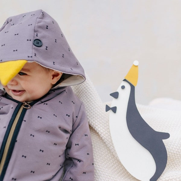 Tela sudadera  Penguins Gold Bow Tie